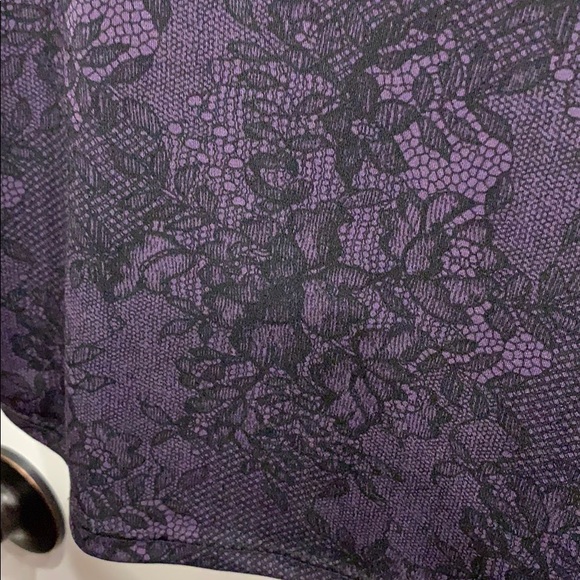 Lane Bryant Purple Black Lace Print Jersey Top - Picture 8 of 8